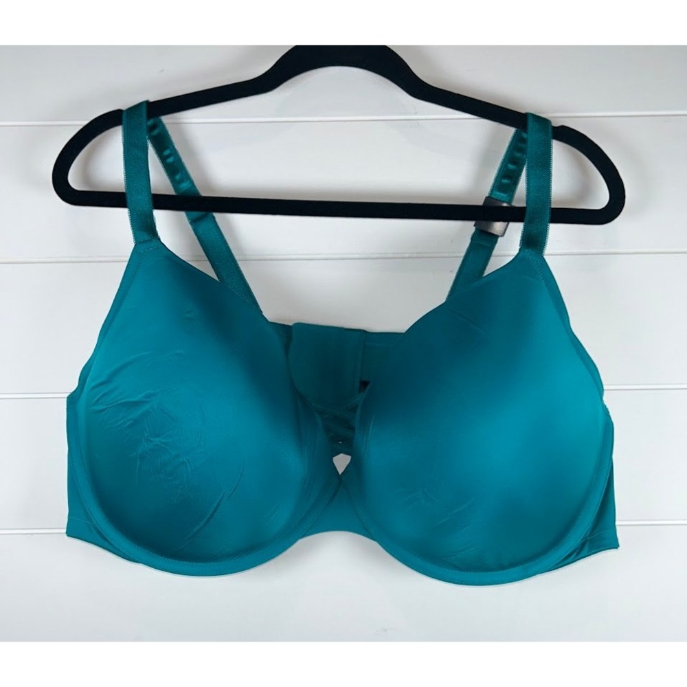 Torrid 46DDD Teal XO Boost Plunge Bra Lace Up Front Underwire‎ Full Figure NWT